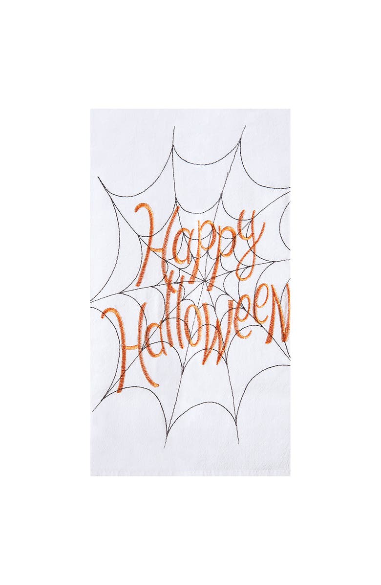 C&F Home Happy Halloween Embroidered Flour Sack Cotton Kitchen Towel, Main, color, White