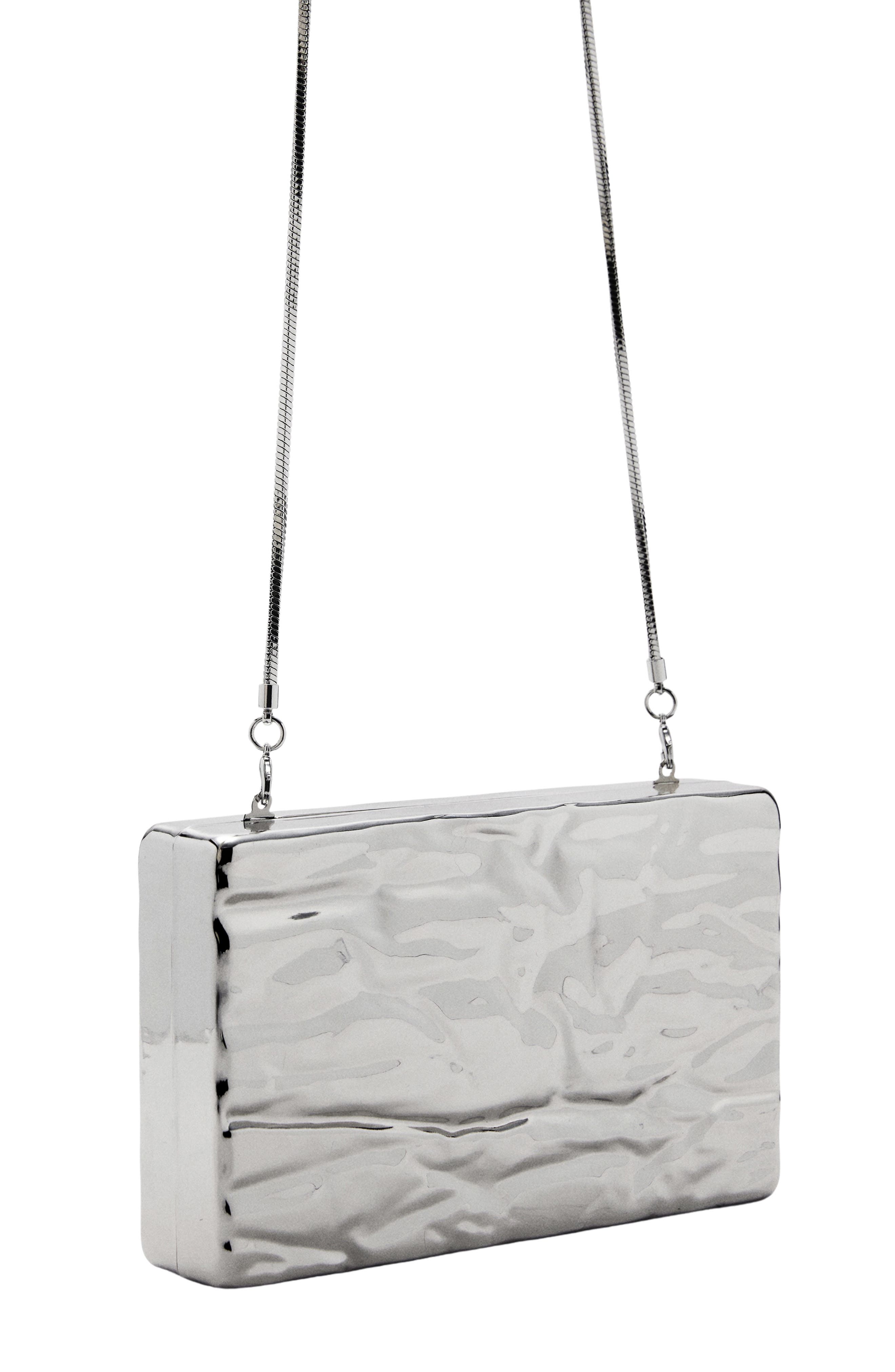 MANGO Textured Metal Clutch, Alternate, color, 