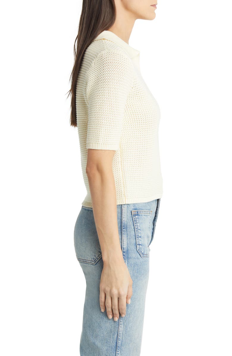 Marine Layer Spencer Open Stitch Short Sleeve Polo Sweater, Alternate, color, 