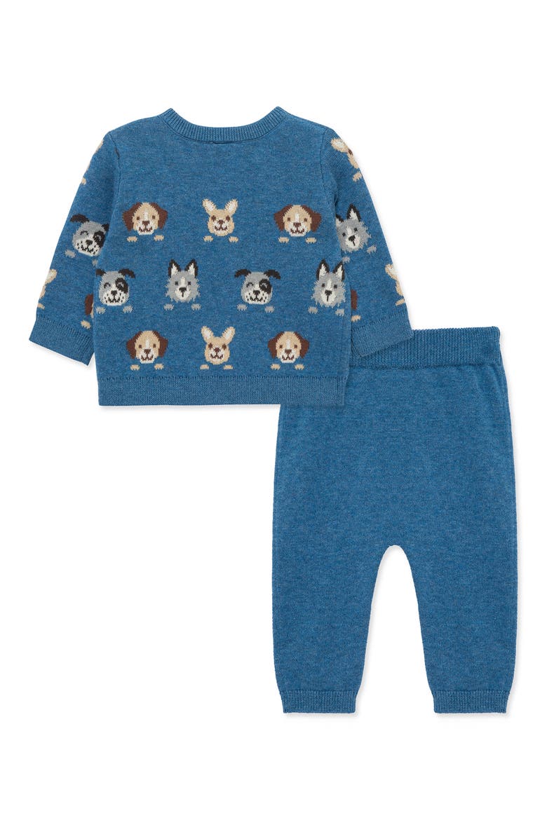 Puppy Paws Cotton Sweatshirt & Sweatpants Set, Alternate, color, BLUE