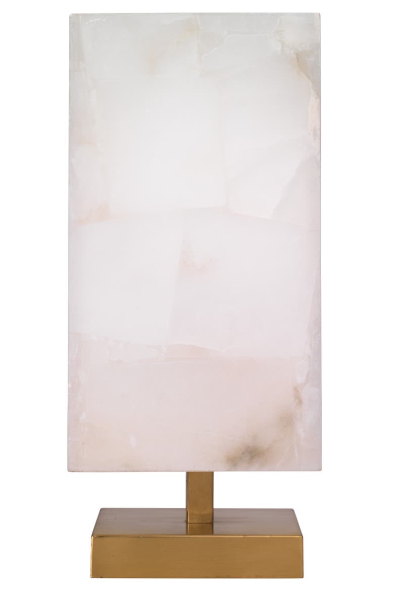 Ghost Axis Alabaster Table Lamp, Brass, Main, color, White