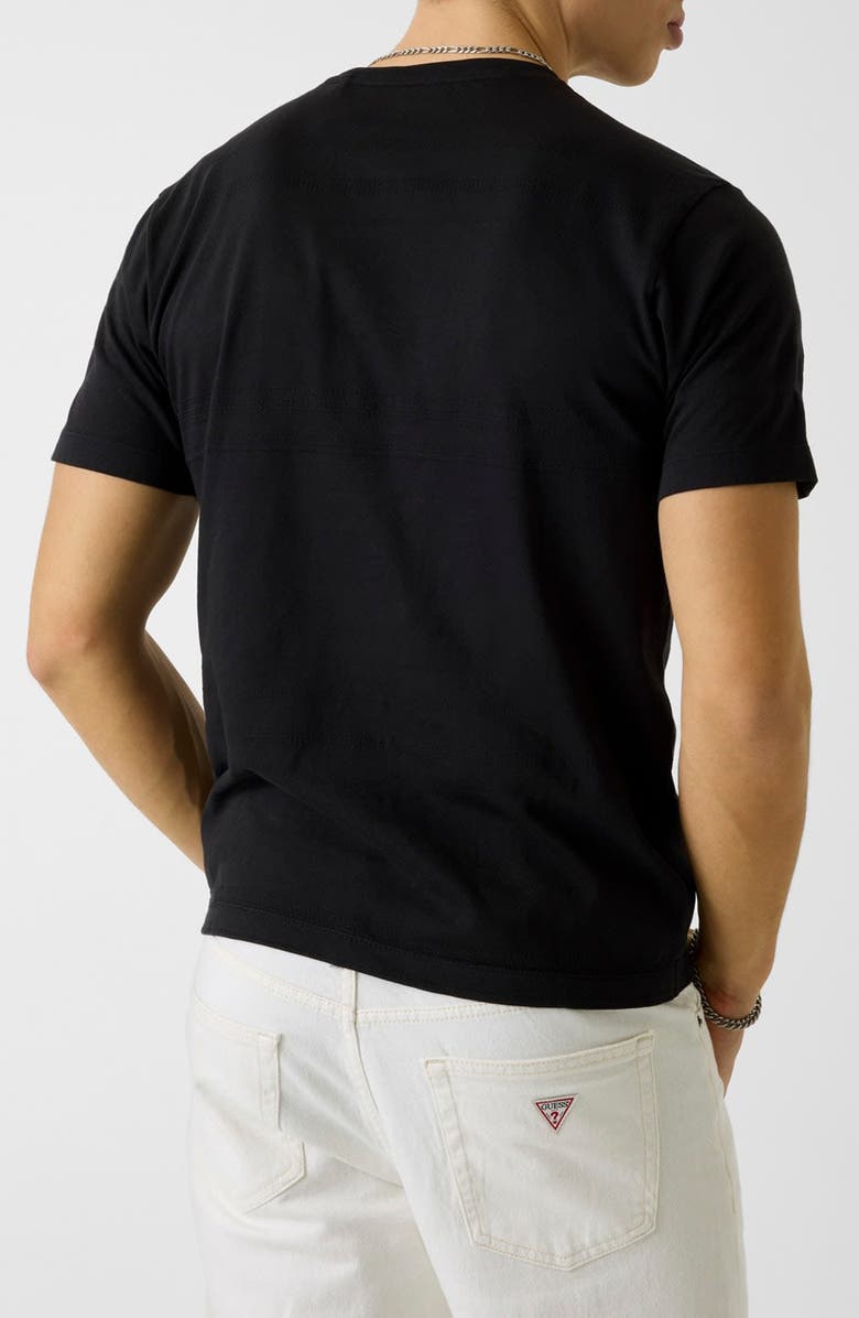 GUESS Jacquard Stripe Logo Graphic T-Shirt, Alternate, color, Black