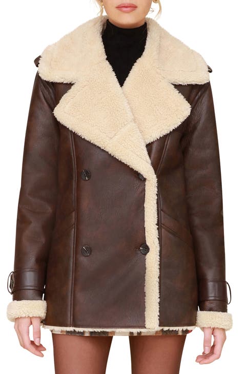 Women s Faux Shearling Faux Fur Coats Nordstrom