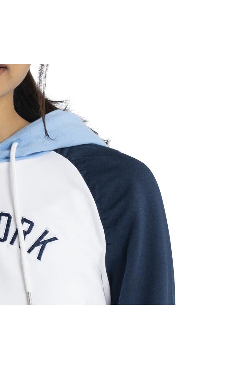 LUSSO Women's Lusso White New York Yankees Marlowe Tri-Blend Raglan Pullover Hoodie, Alternate, color, White