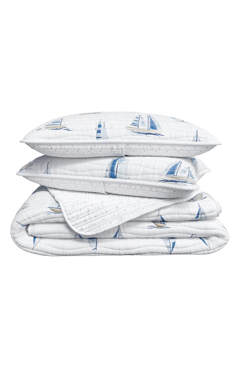 Woven & Weft Sailboat Reversible Quilt Set, Main, color, 