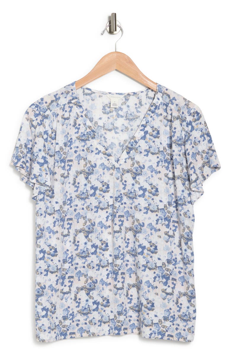 Caslon<sup>®</sup> Dobby Flutter Sleeve Top, Alternate, color,