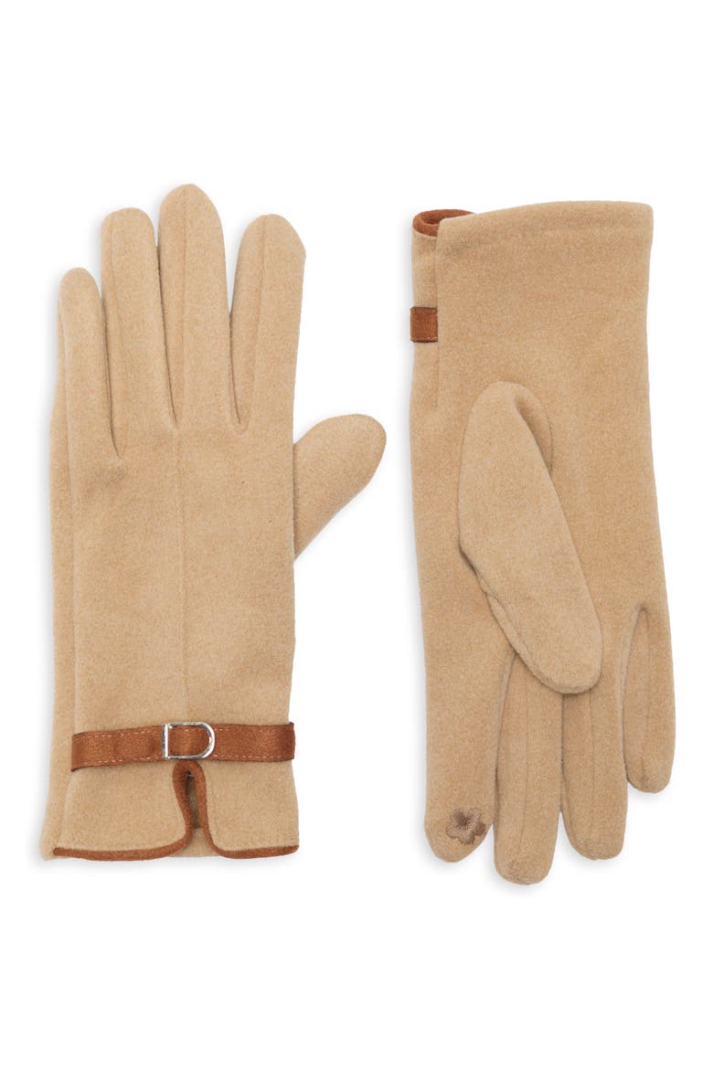 Buckle Tech Gloves, Main, color, CAMEL