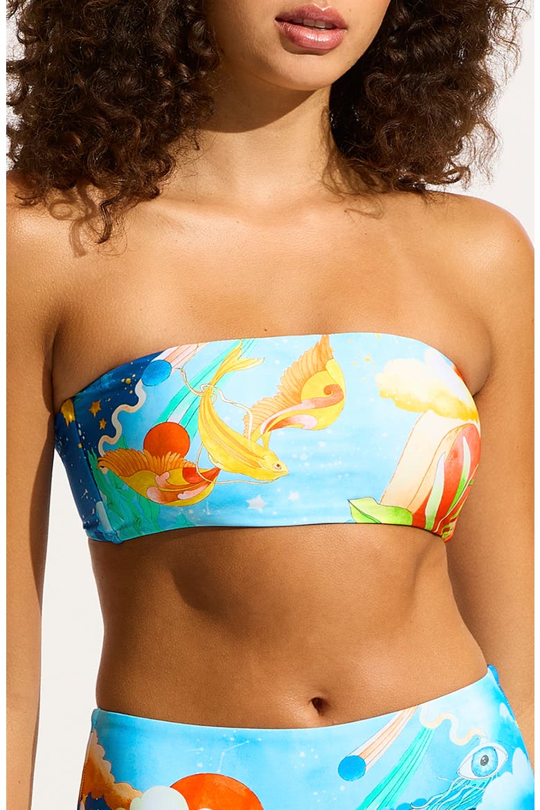 Strapless Bandeau Bikini Top, Main, color, TURQUOISE