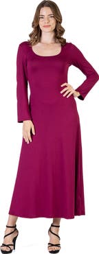 24seven Comfort Apparel Womens Long Sleeve Maxi Dress