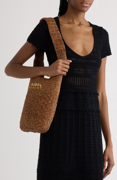 Isabel Marant Small Praia Raffia Tote Bag In Brown