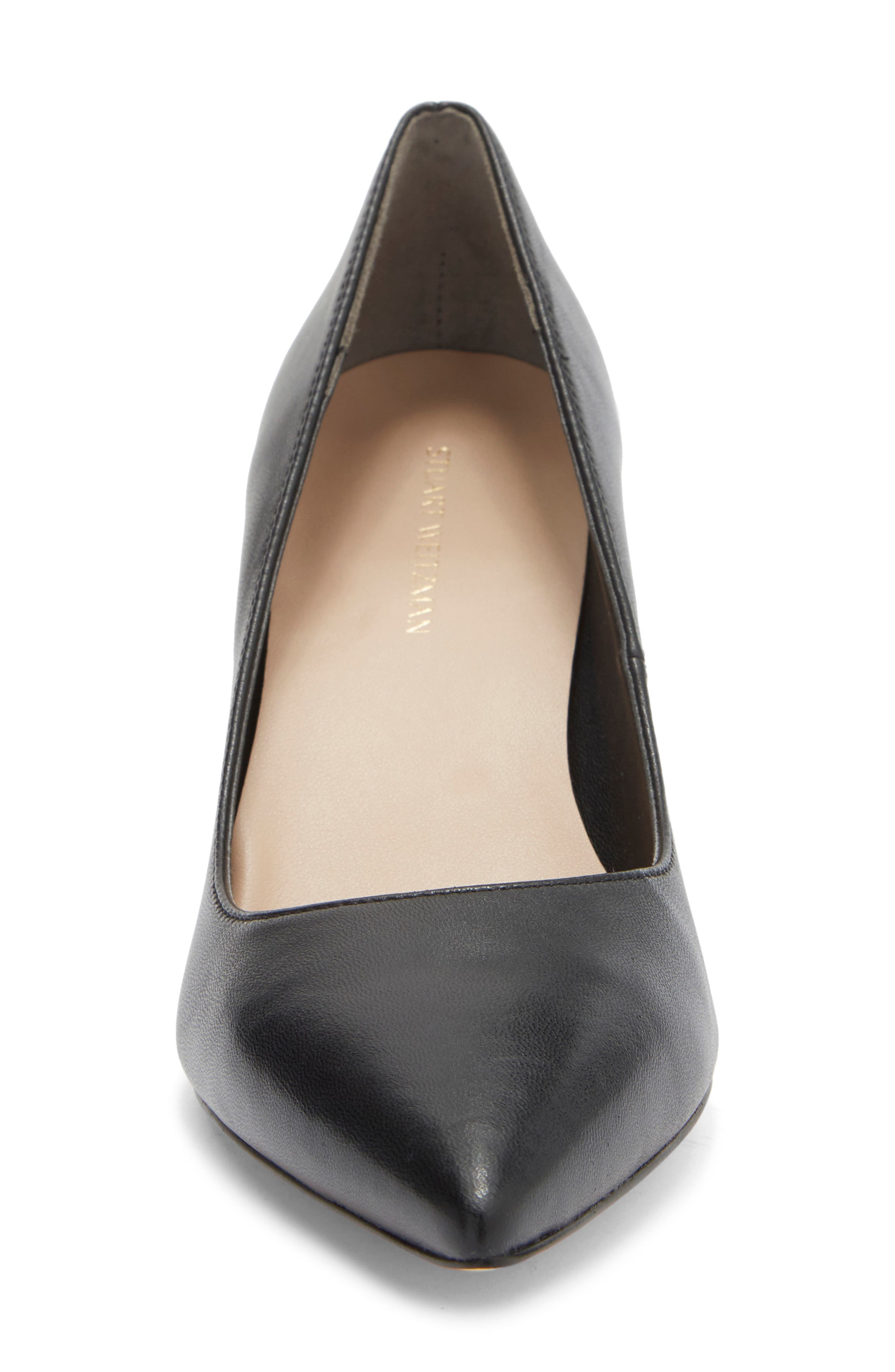 Stuart Weitzman Ave 75 Block Heel Pump, Alternate, color, Black