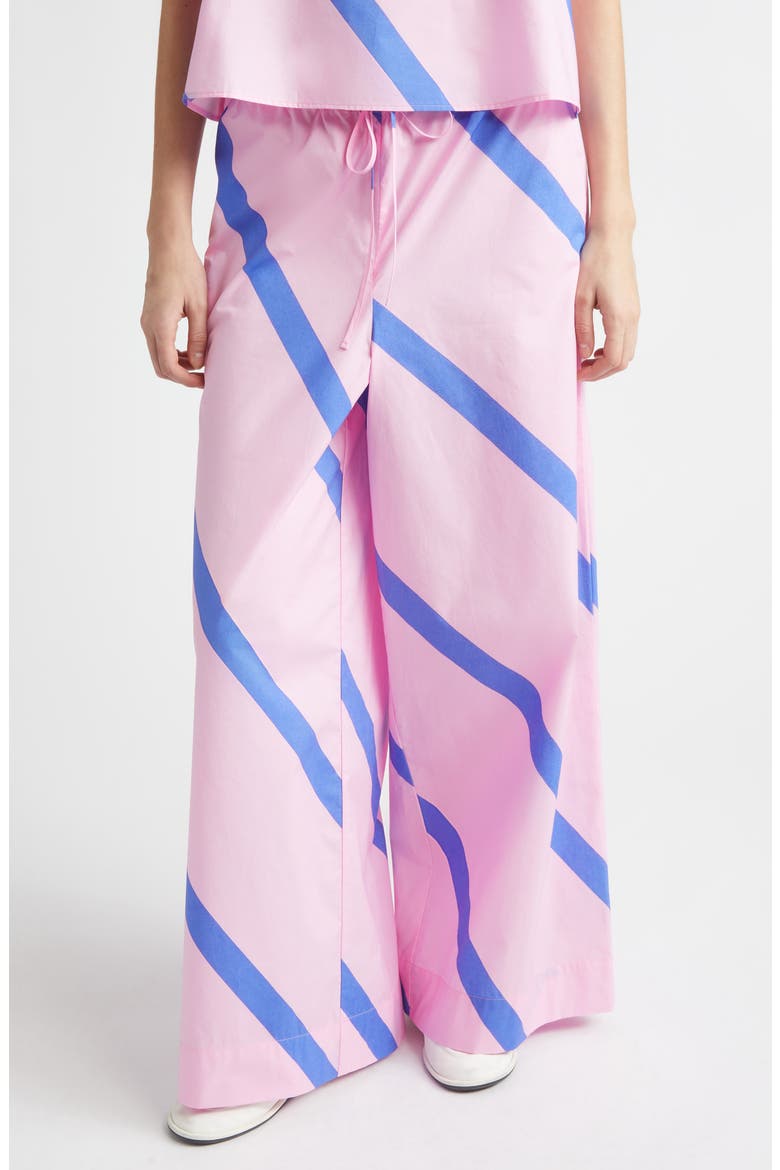 Puoti Basso Wide Leg Stripe Pants, Main, color, BLUE PINK