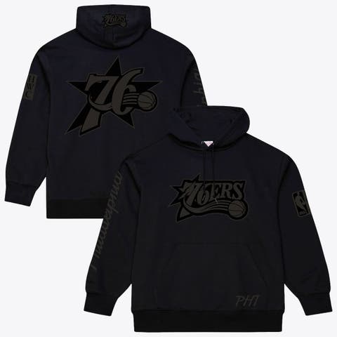 Men's Mitchell & Ness  Black Philadelphia 76ers Phantom Fleece Hoodie