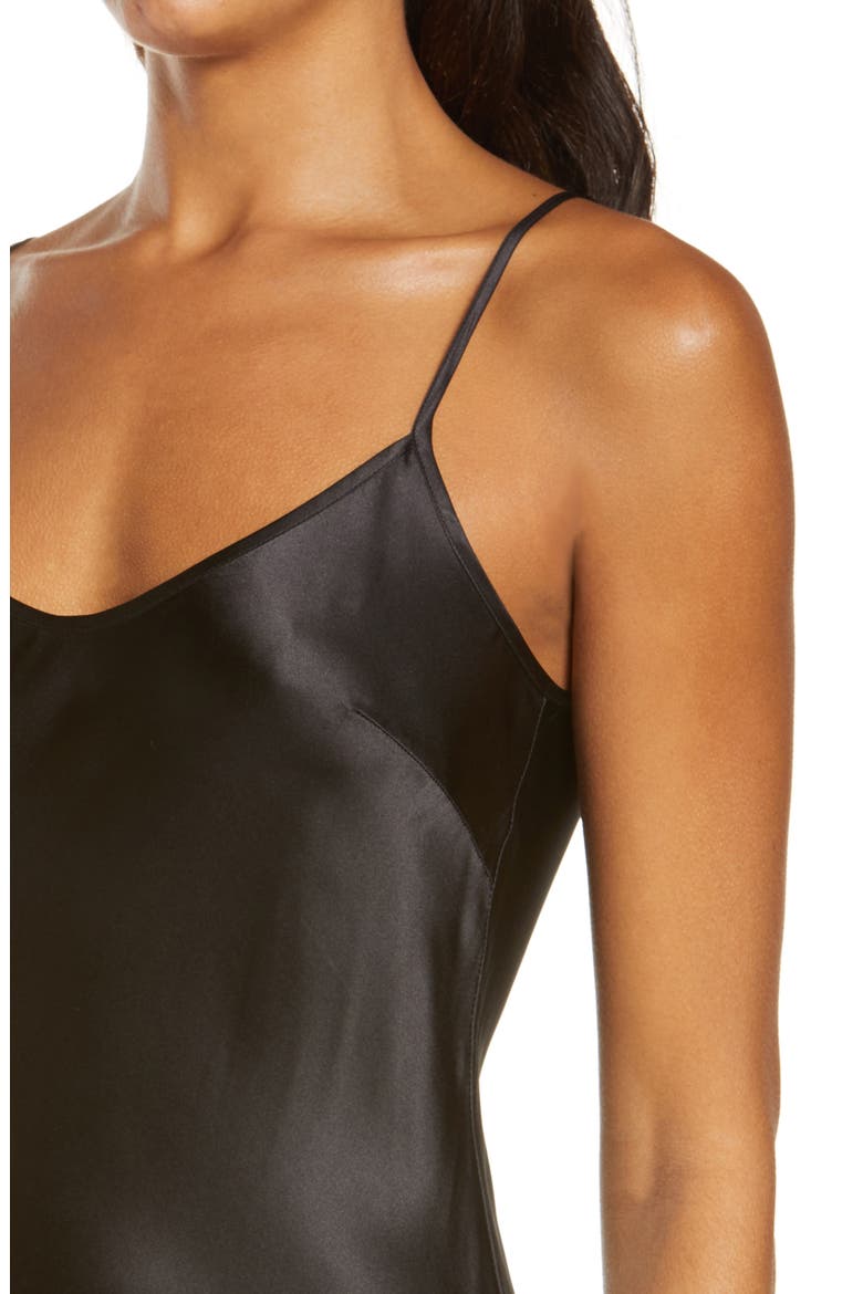 Pure Silk Slip Nightgown, Alternate, color, BLACK