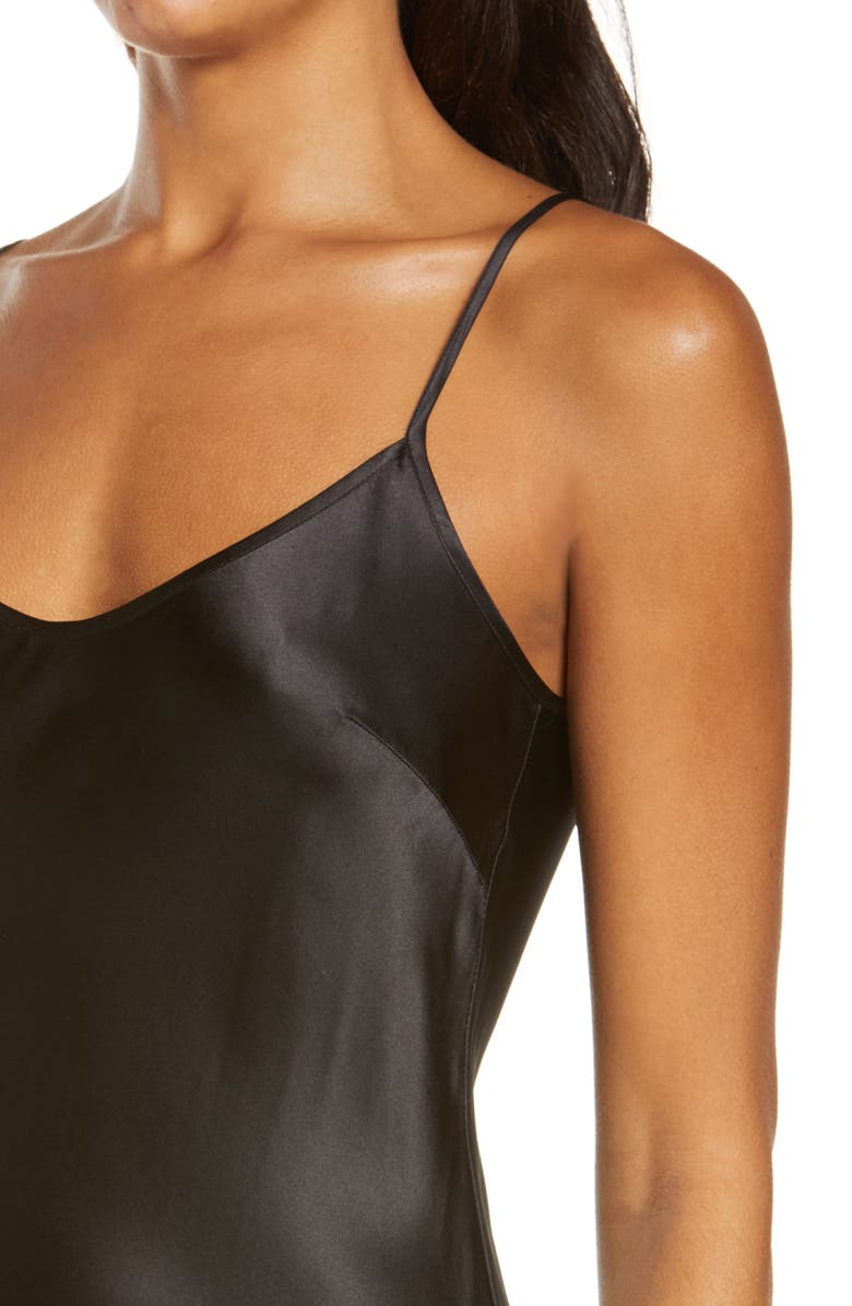 Papinelle Pure Silk Slip Nightgown, Alternate, color, Black