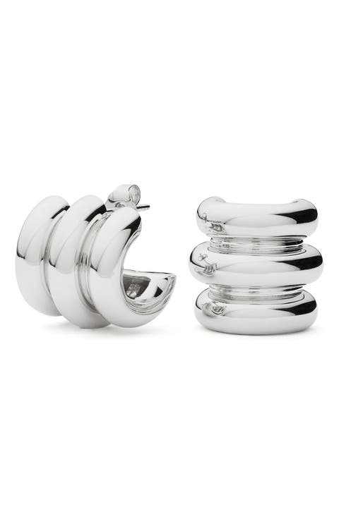 ☆MISSOMA☆ Ovate Hoop Earrings フープピアス Fine Diamond Ovate Mini Hoop Earrings | 14ct Solid Gold
