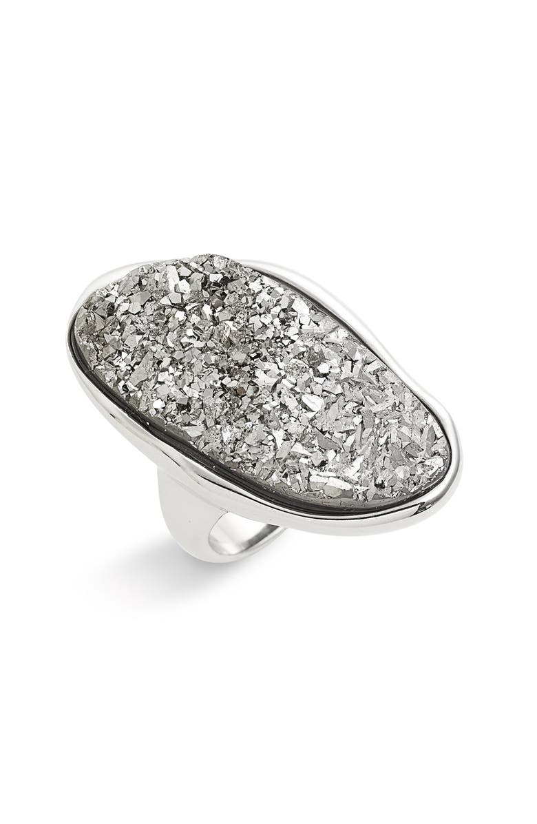 Marcia Moran Oval Agate Drusy Oversized Ring, Main, color,
