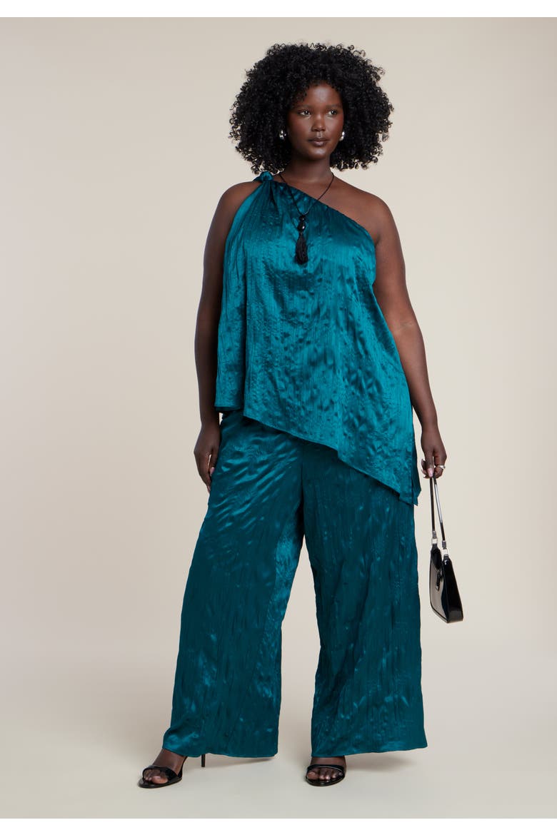 Asymmetric Bubble Crop Top, Alternate, color, TEAL PINE