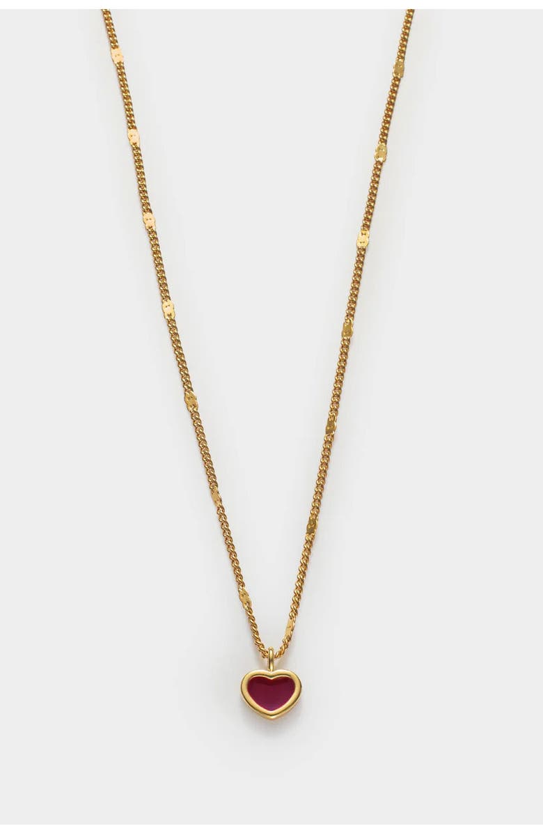 Katie Loxton Rouge Waterproof Gold Heart Necklace, Main, color, Gold