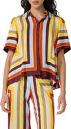 Diane von Furstenberg Alexa Stripe Stretch Silk Button-Up Shirt