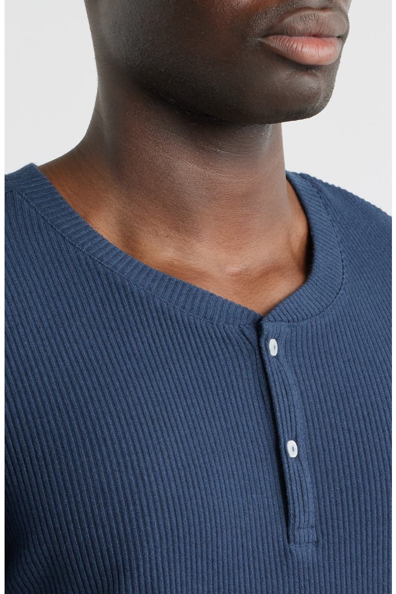 Ribbed Henley Pajama T-Shirt, Alternate, color, COLLEGE NAVY
