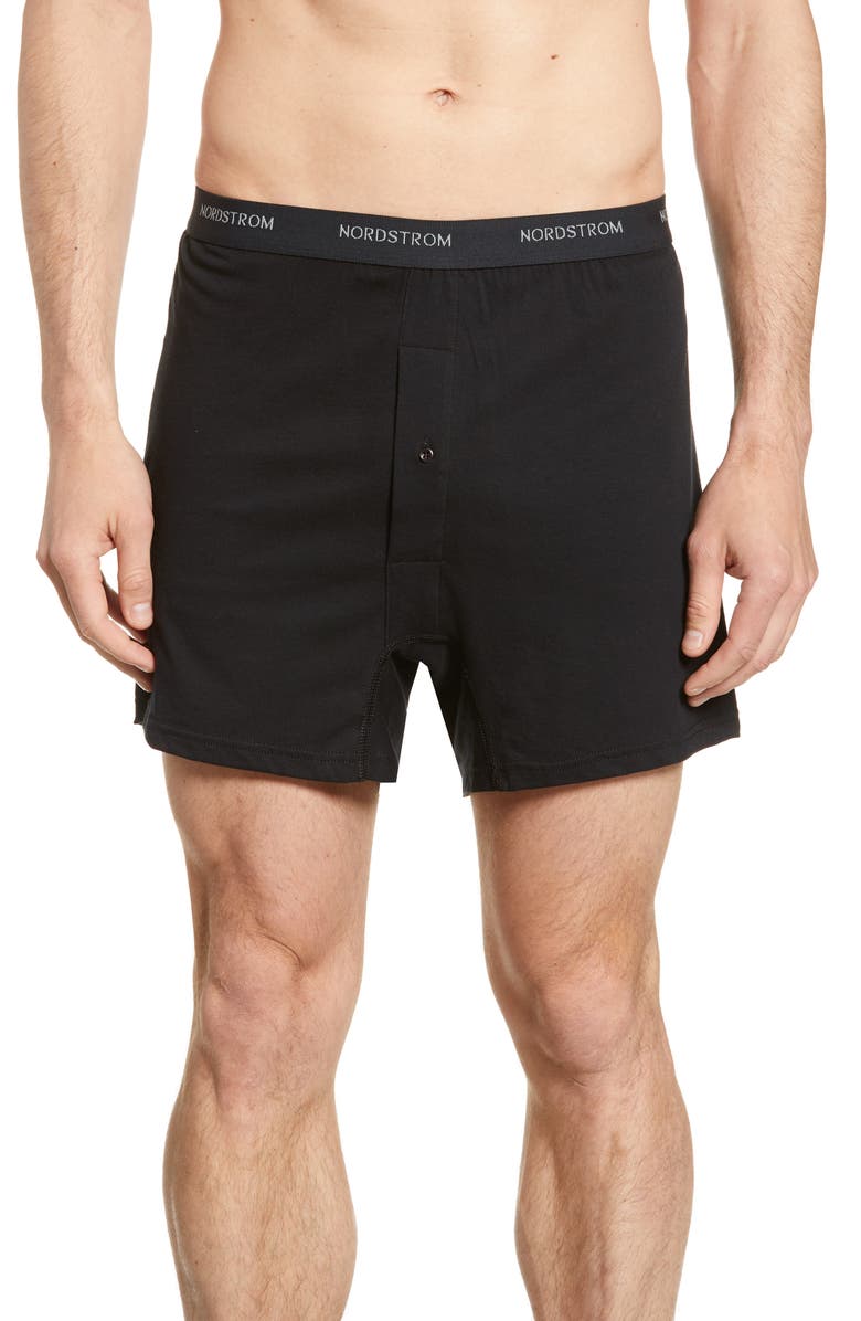 Nordstrom 3-Pack Supima<sup>®</sup> Cotton Boxers, Alternate, color, Black