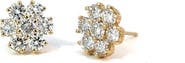 Ancona Jewelry 14K Yellow Gold 2 Carat Lab Grown Diamond Flower Earrings F VS1