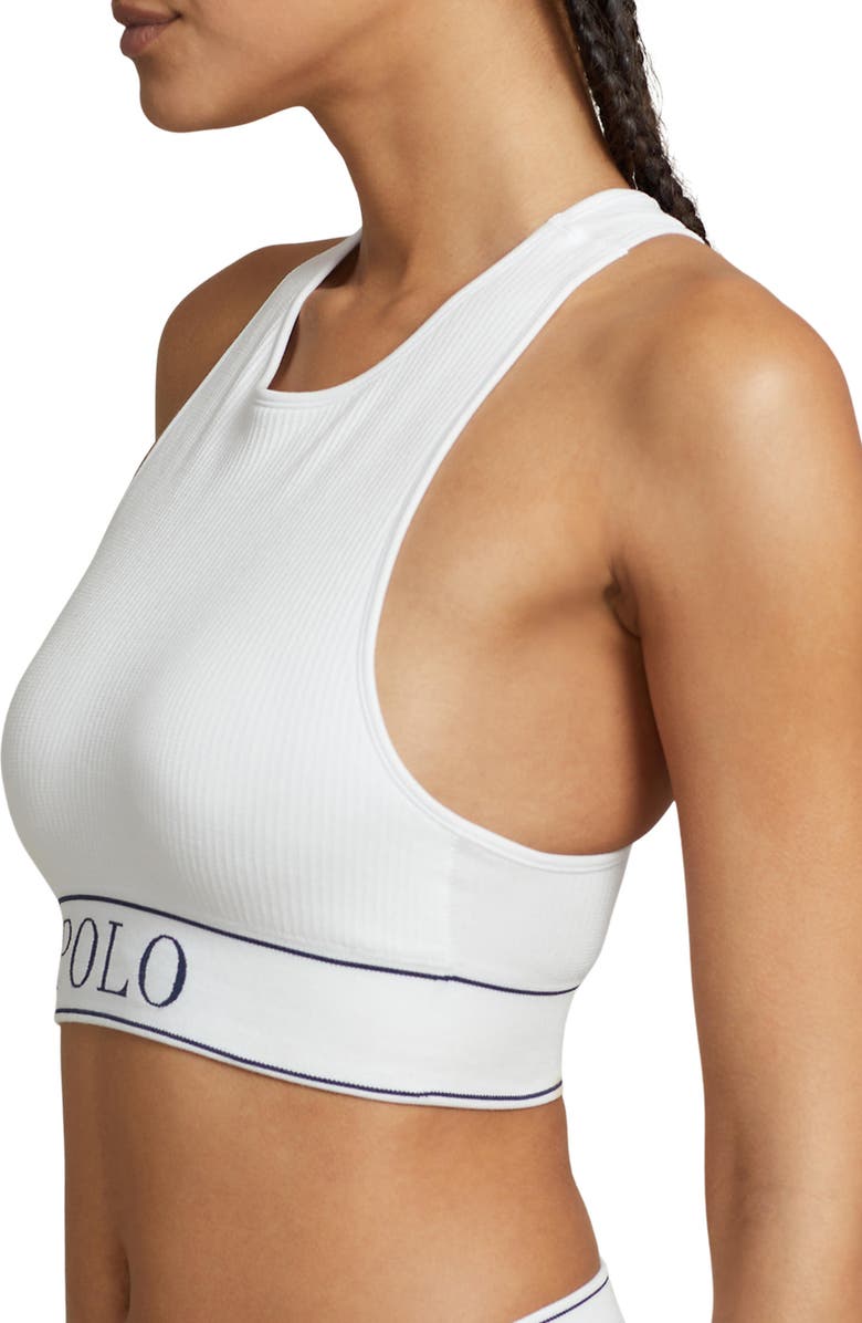 Polo Ralph Lauren Ribbed High Neck Bralette, Alternate, color,