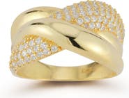GLAZE JEWELRY Pavé Cubic Zirconia Crossover Knot Ring
