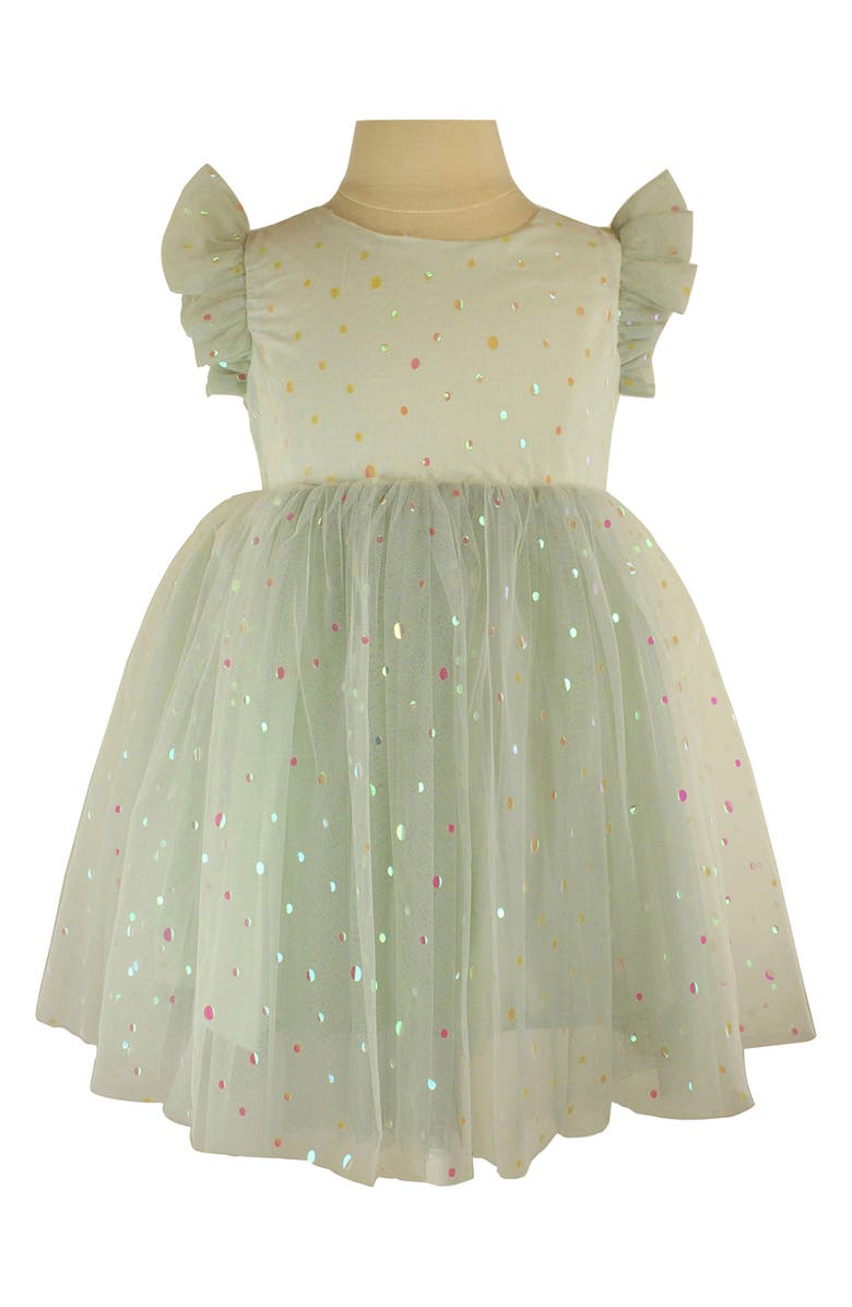 Popatu Kids' Flutter Sleeve Shimmer Dress, Main, color, 