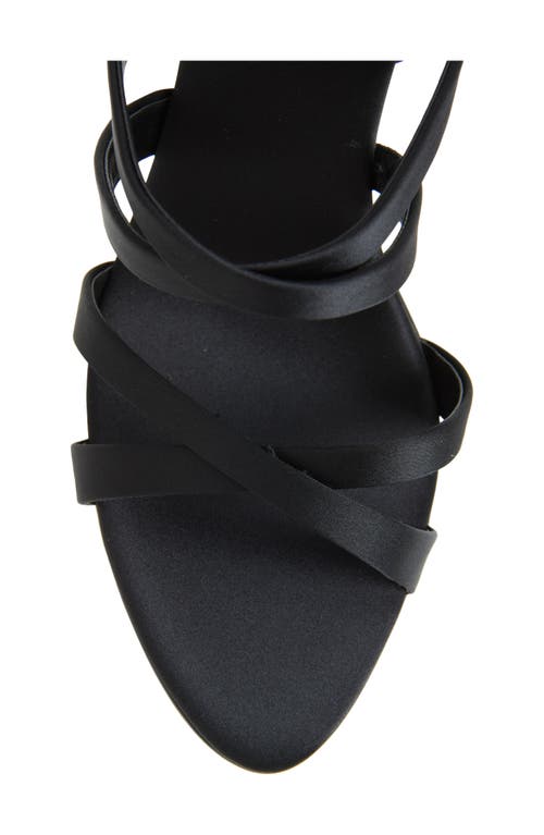Jeffrey Campbell Obsessed Ankle Wrap Sandal In Black Satin