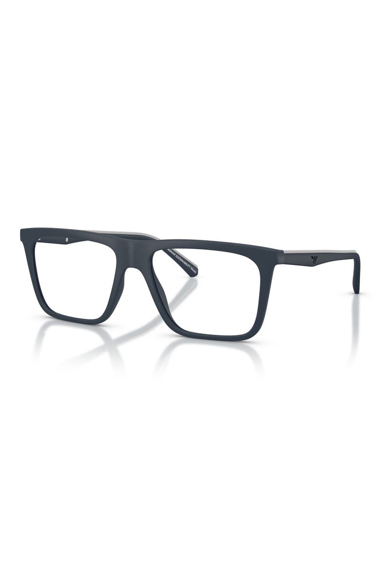 56mm Clip-On Style Square Sunglasses, Alternate, color, MATTE BLUE / CLEAR