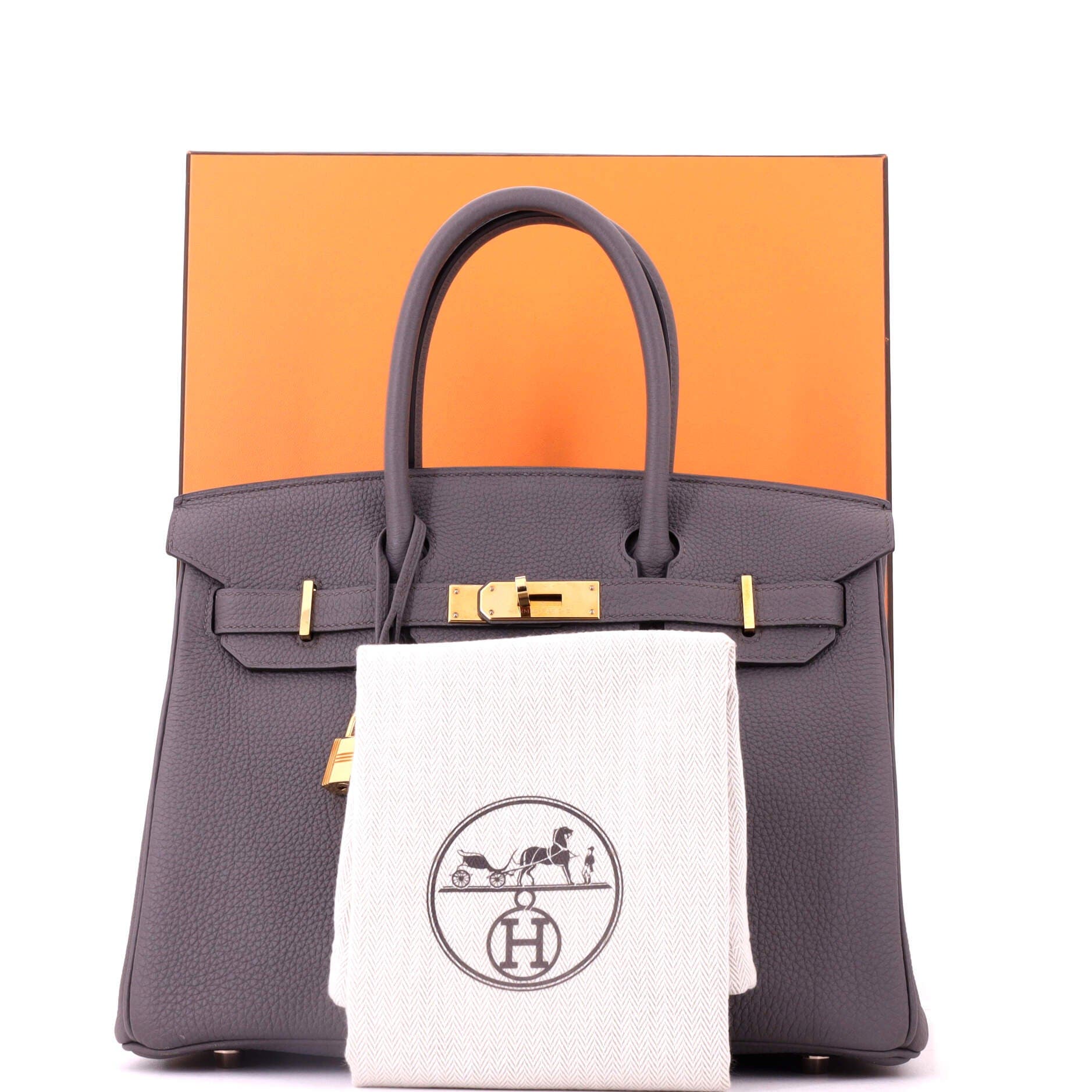 Pre-Owned Hermes Birkin Handbag Grey Togo with Rose Gold Hardware 30, Alternate, color, Etain
