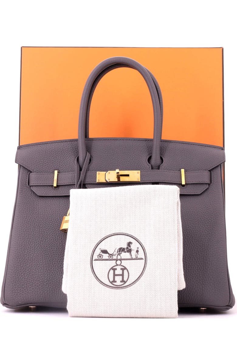 Pre-Owned Hermes Birkin Handbag Grey Togo with Rose Gold Hardware 30, Alternate, color, Etain