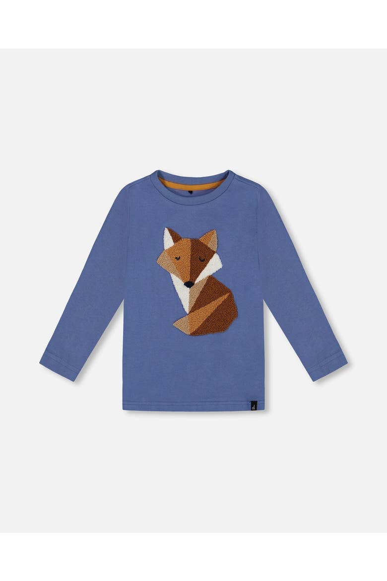 Little Boy's T-Shirt With Applique Blue, Main, color, Moonlight Blue