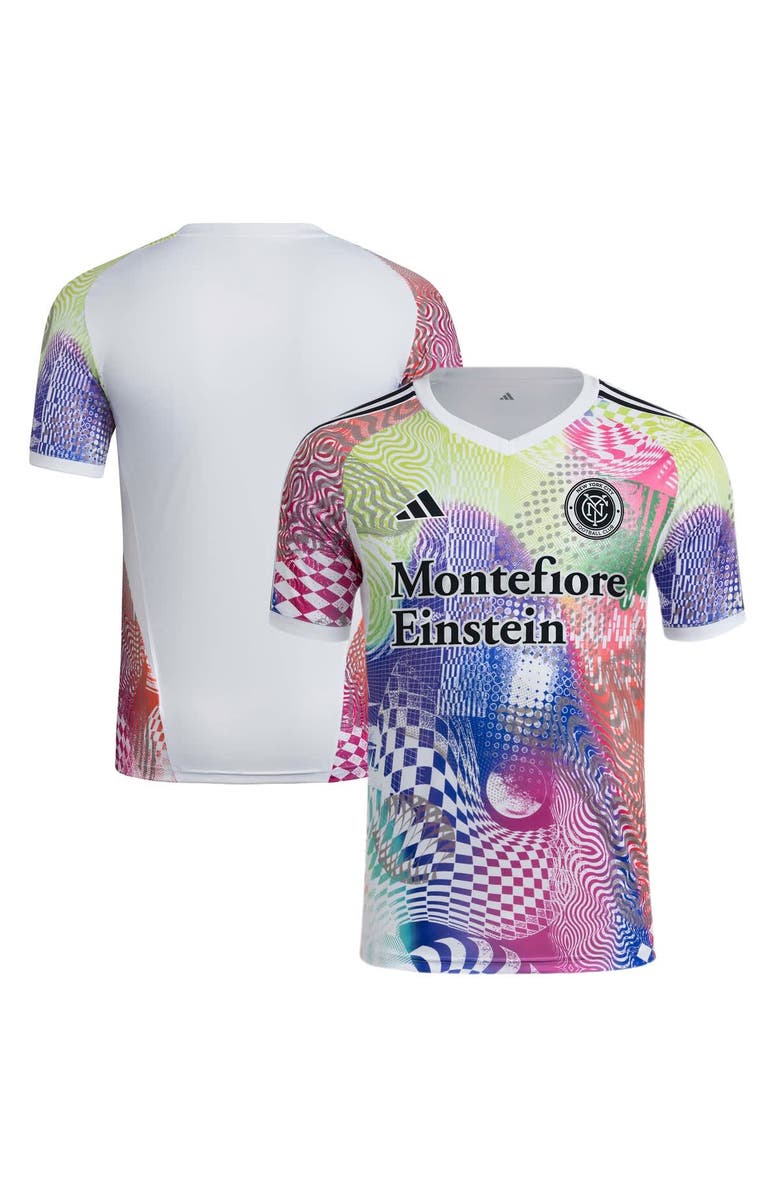 adidas Men's adidas White New York City FC 2025 Pride Pre-Match Top, Main, color, White