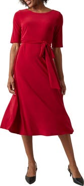 KASPER Tie Belt Fit & Flare Dress