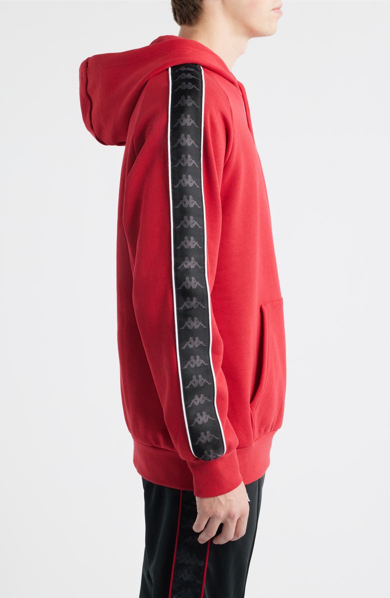 KAPPA 222 Banda Madison Brushed Fleece Hoodie, Alternate, color, Red Racing - Black - White