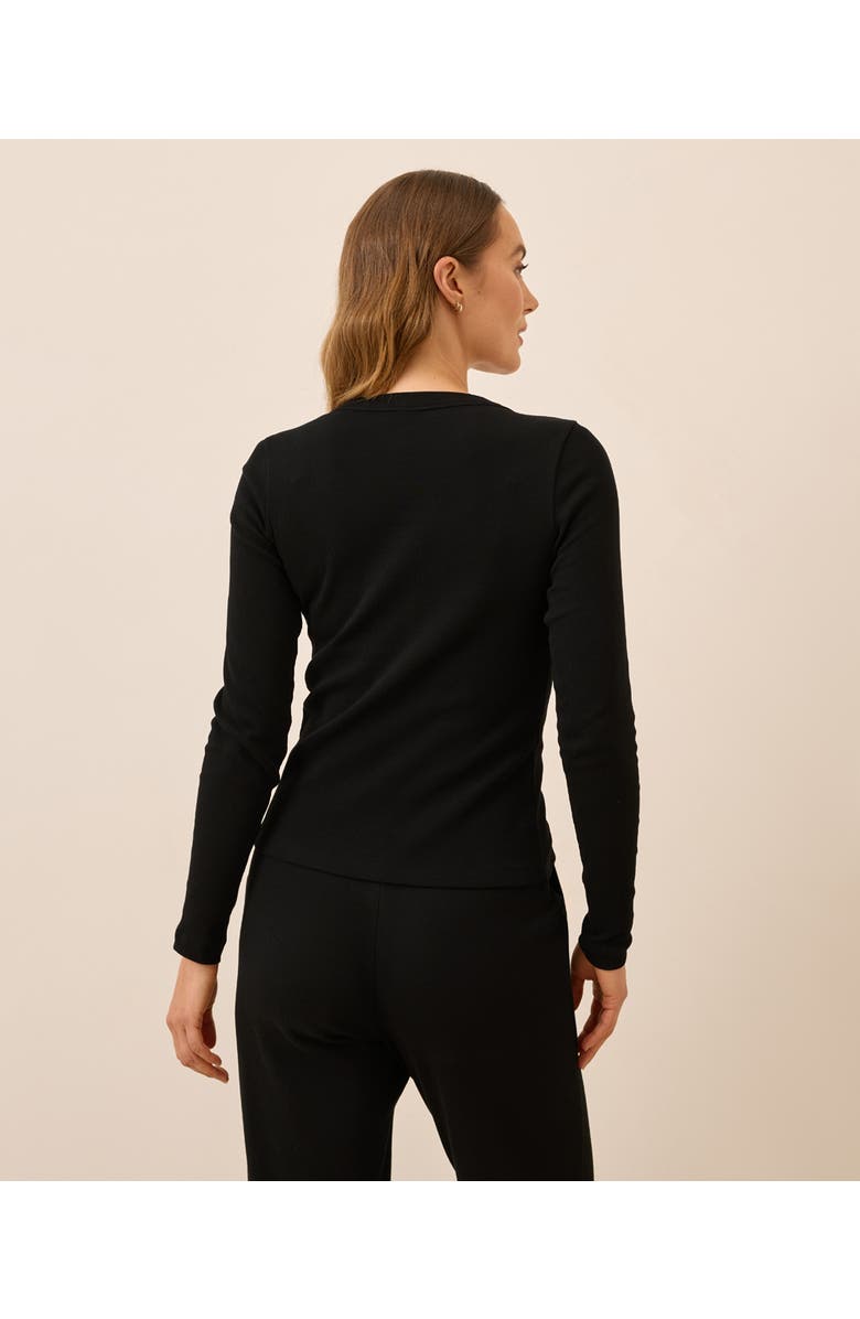 Pact Dream Rib Slim Henley, Alternate, color, Black