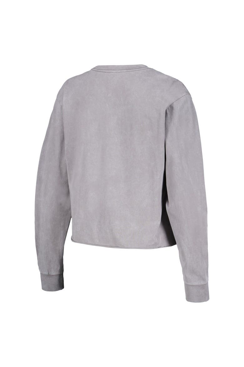 Women's The Wild Collective  Gray Los Angeles Lakers Band Cropped Long Sleeve T-Shirt, Alternate, color, Gray