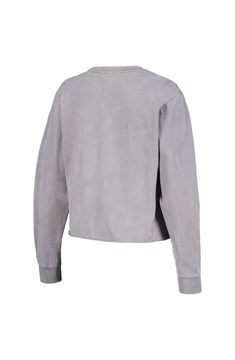 THE WILD COLLECTIVE Women's The Wild Collective  Gray Los Angeles Lakers Band Cropped Long Sleeve T-Shirt, Alternate, color, Gray