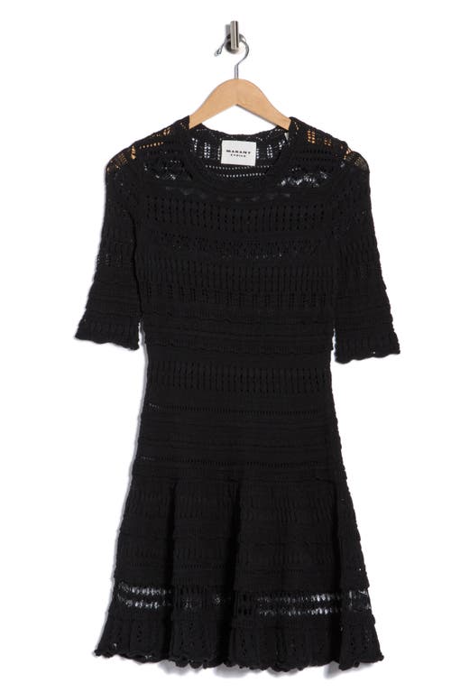 Isabel Marant Étoile Fauve-ge Open Stitch Minidress In Black
