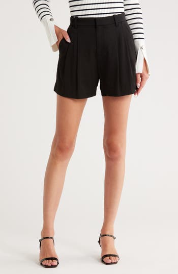 A.l.c . Charles Pleated High Waist Shorts In Black
