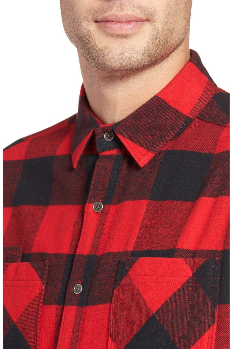 Z.A.K. Trim Fit Buffalo Check Flannel Shirt, Alternate, color, RED/ BLACK BUFFALO