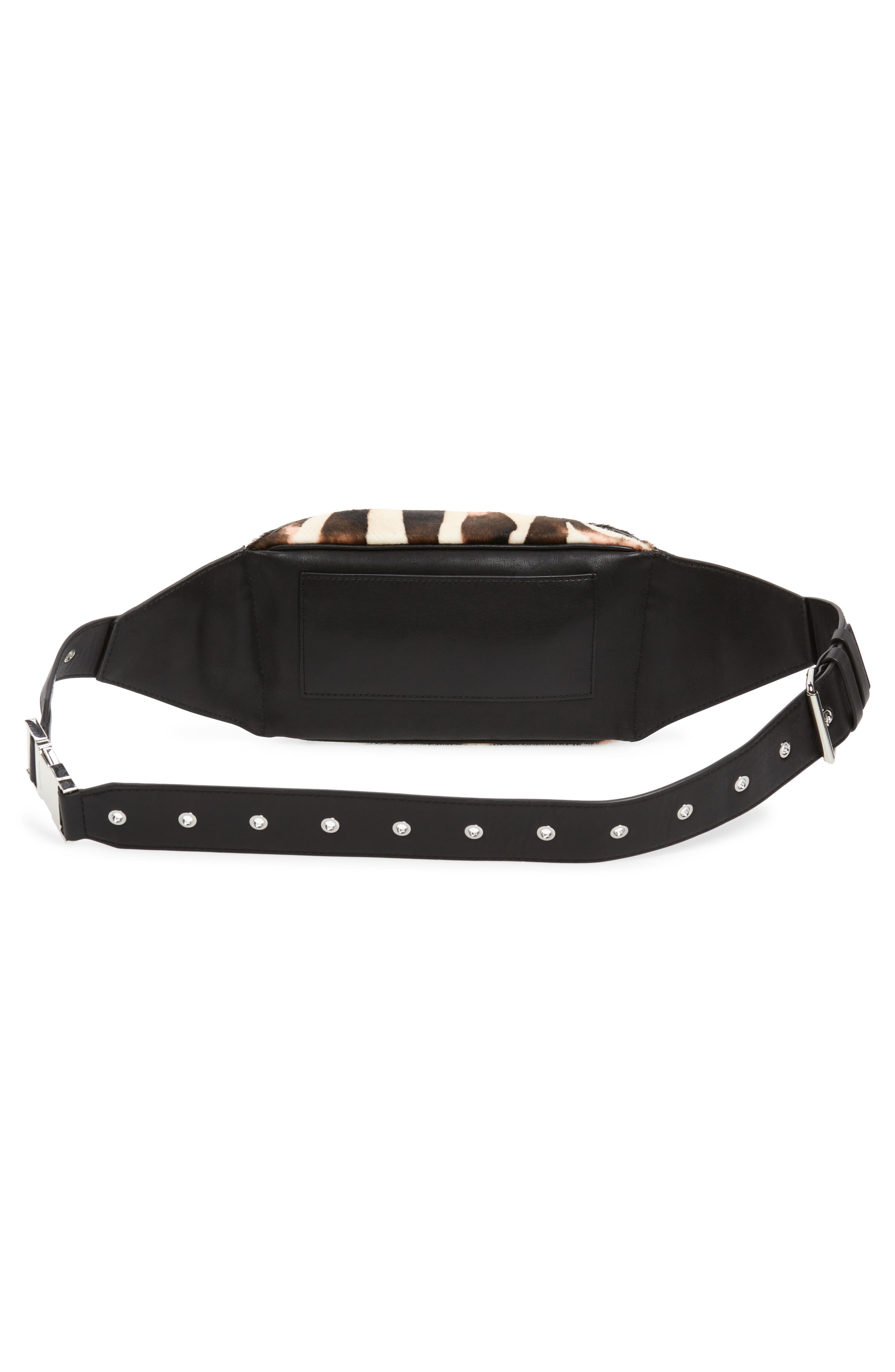 AllSaints Captain Zebra Genuine Calf Hair Belt Bag, Alternate, color, 