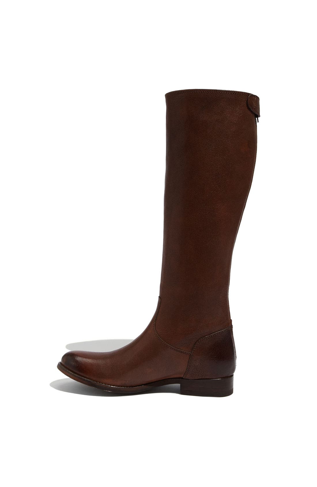 MELISSA BUTTON BACK ZIP BOOT, Alternate, color, BROWN