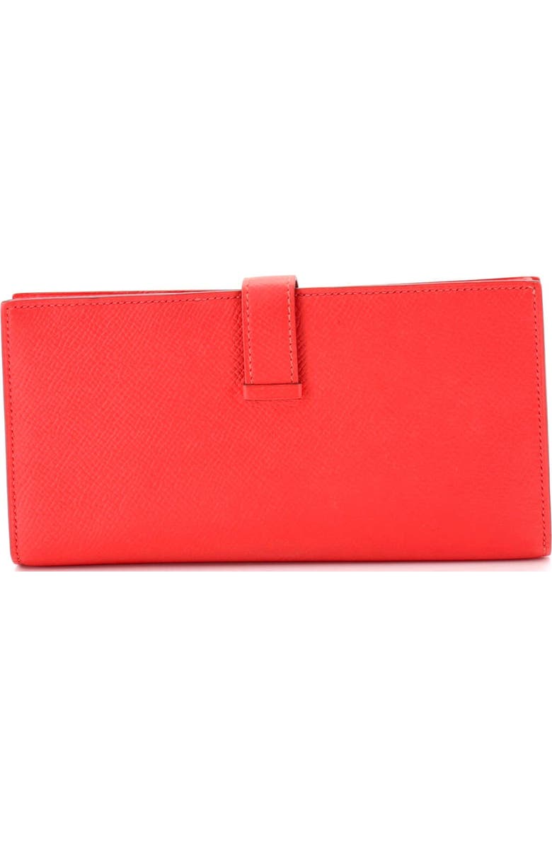 Pre-Owned Hermes Bearn Wallet Epsom Long, Alternate, color, Rouge Pivoine