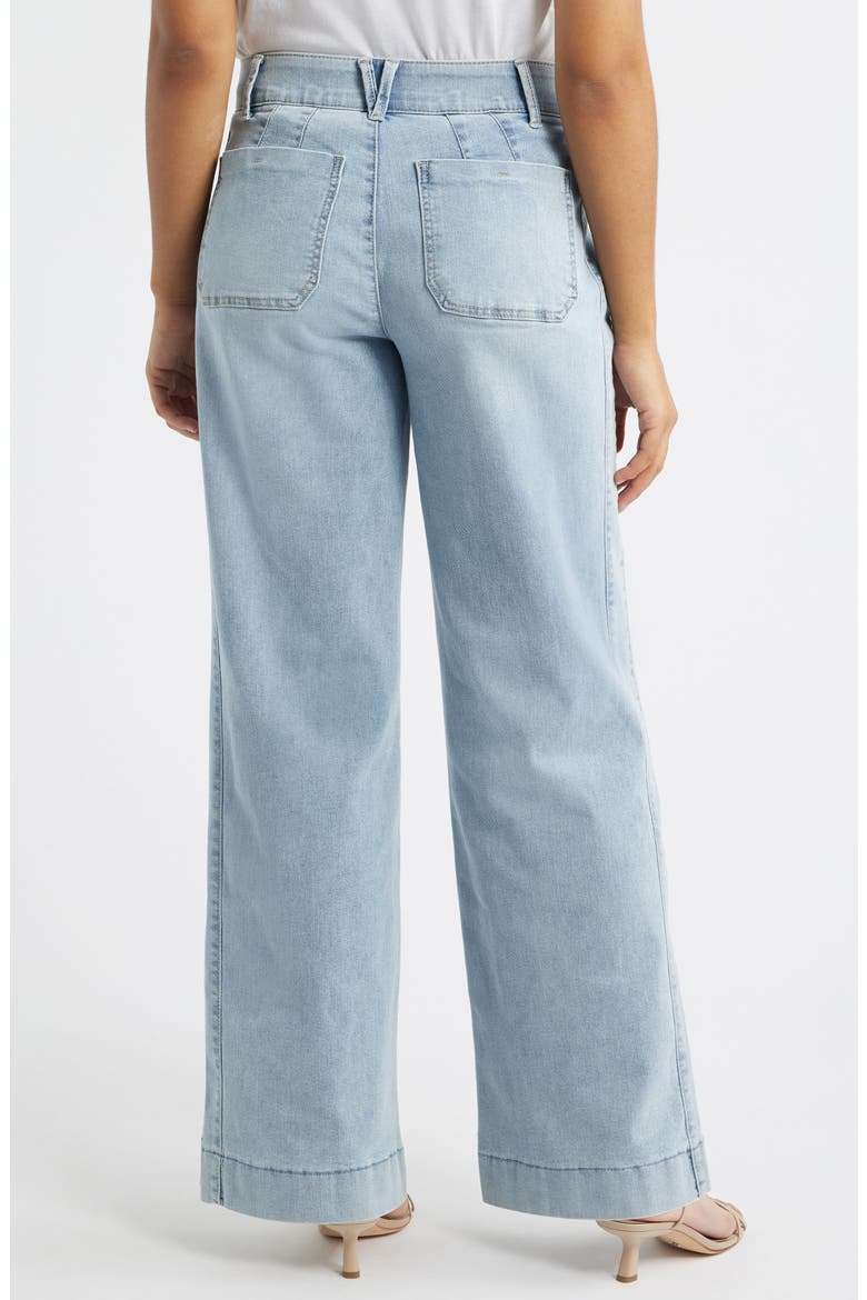 Patch Pocket High Waist Wide Leg Jeans, Alternate, color, POWDER BLUE ARTISANAL