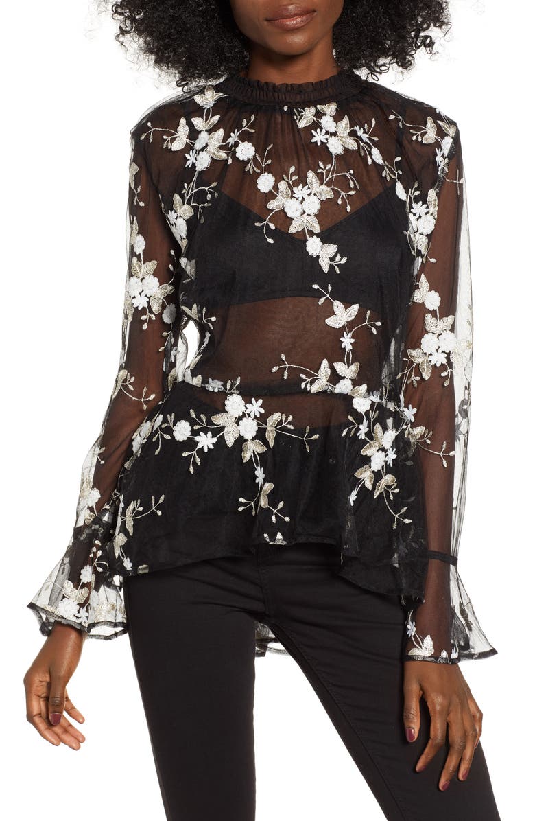Endless Rose Embroidered Mesh Top, Main, color, 