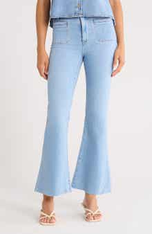 PAIGE Marlow High Waist Raw Hem Ankle Skimmer Flare Jeans